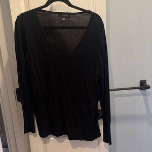 Banana Republic Black Long Sleeve V-Neck Sweater